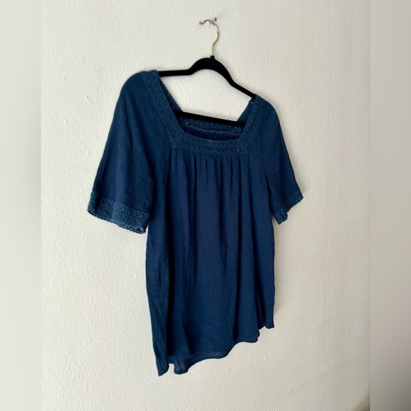 SONOMA WOMEN'S TOP NAVY BLUE SUMMER SIZE SMALL babydoll lightweight fairy - Picture 3 of 7